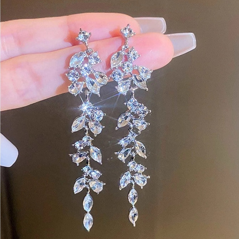 Silver Floral Cascading Earrings